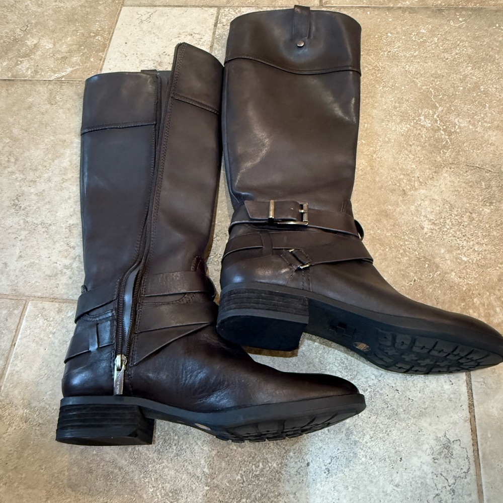 Vince Camuto Women's Brown Leather Riding Boots